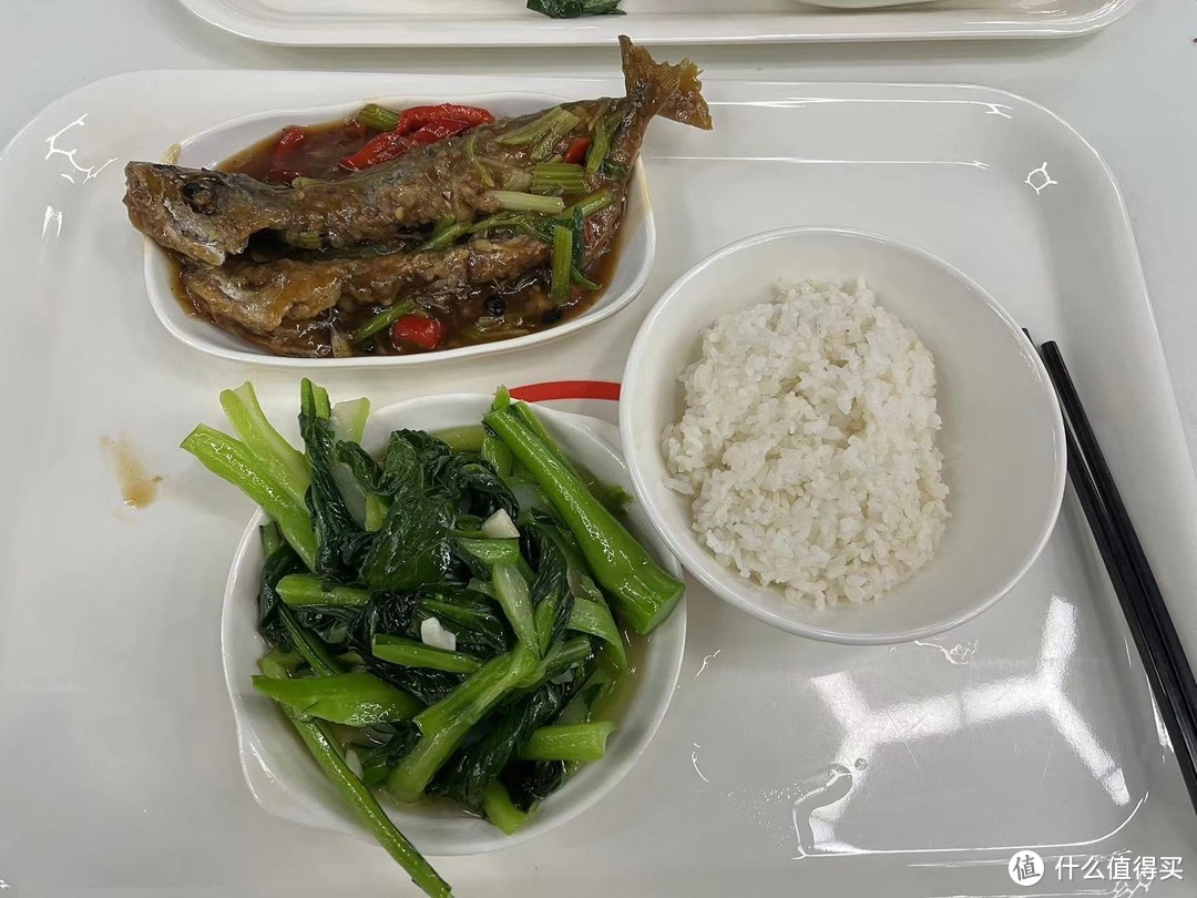午餐食堂：肉，青菜，碳水