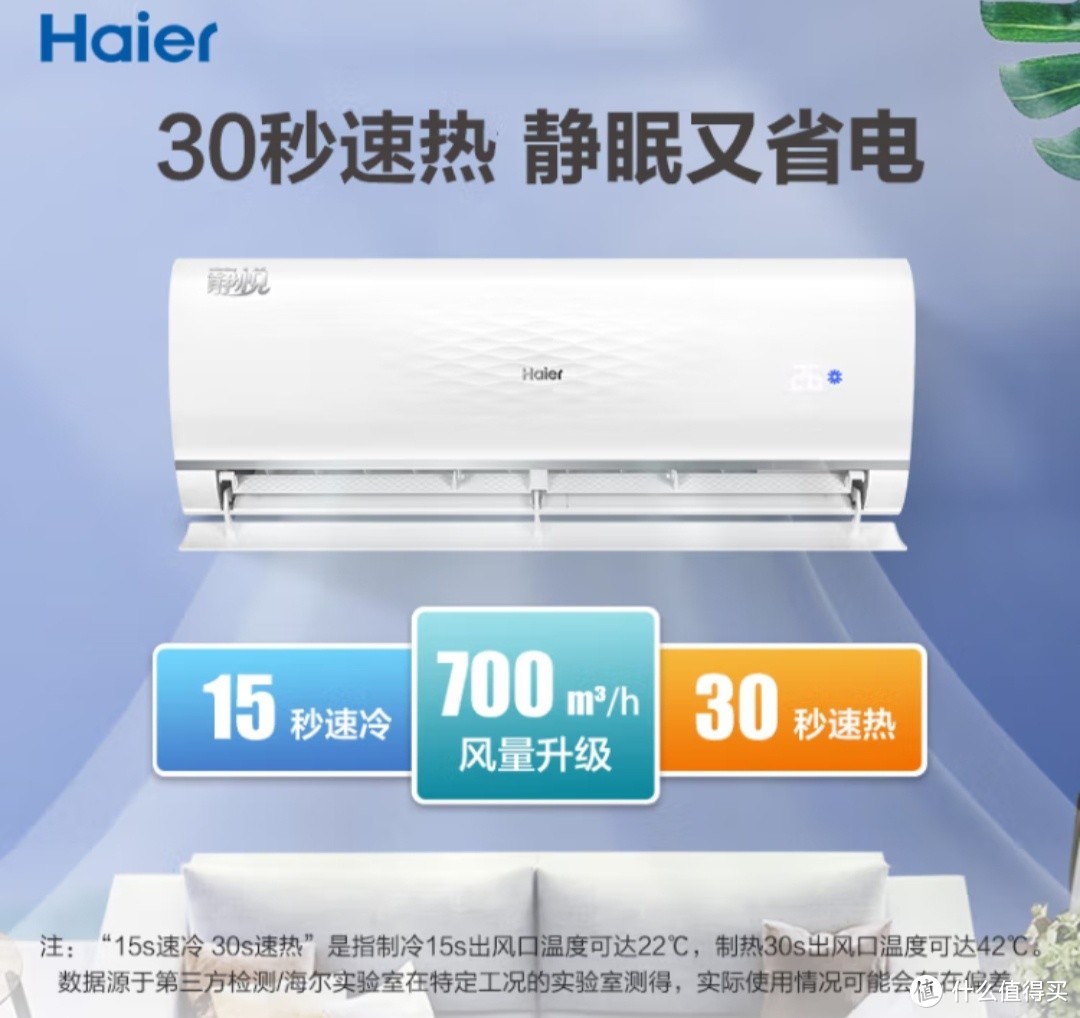 海尔 静悦1.5匹 新一级能效 变频 冷暖 卧室 壁挂式空调 挂机 节能省电 双十一活动开始了