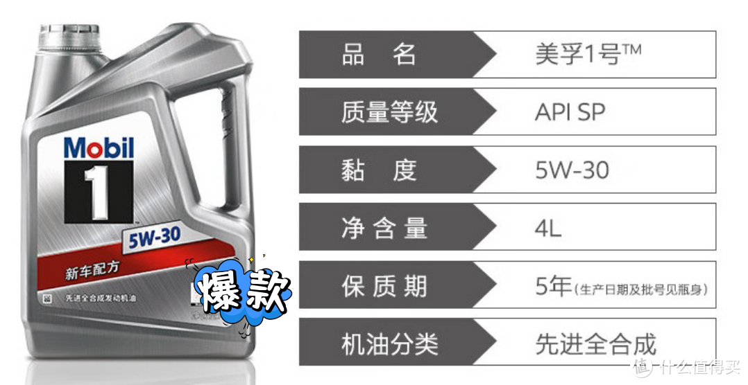 美孚1号 银美孚 先进全合成汽机油 5W-30 SP级 4L——超越想象的抗磨保护与引擎清洁