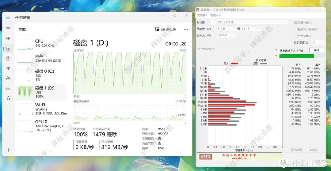 极致冷静的移动存储DIY解决方案-奥睿科J-20PCIe4.0固态硬盘1TB+TCM2-U4透明40Gbps硬盘盒