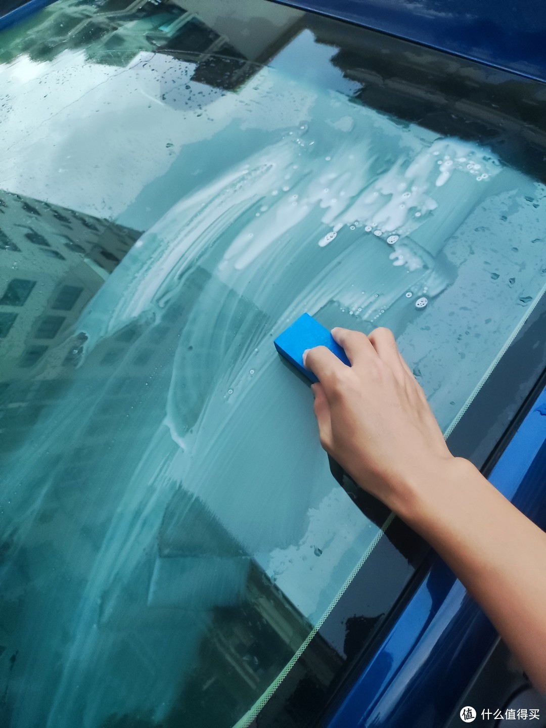 一块钱买的汽车玻璃油膜清洗剂，试一下使用效果如何？