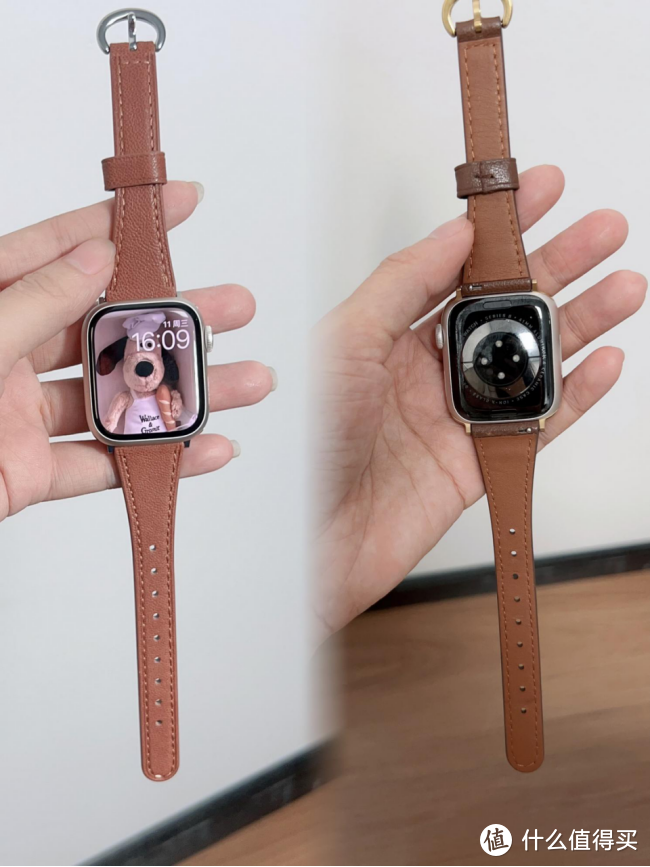 阡寻 iwatch马蹄扣小蛮腰苹果真皮表带apple watch皮质秋冬表带