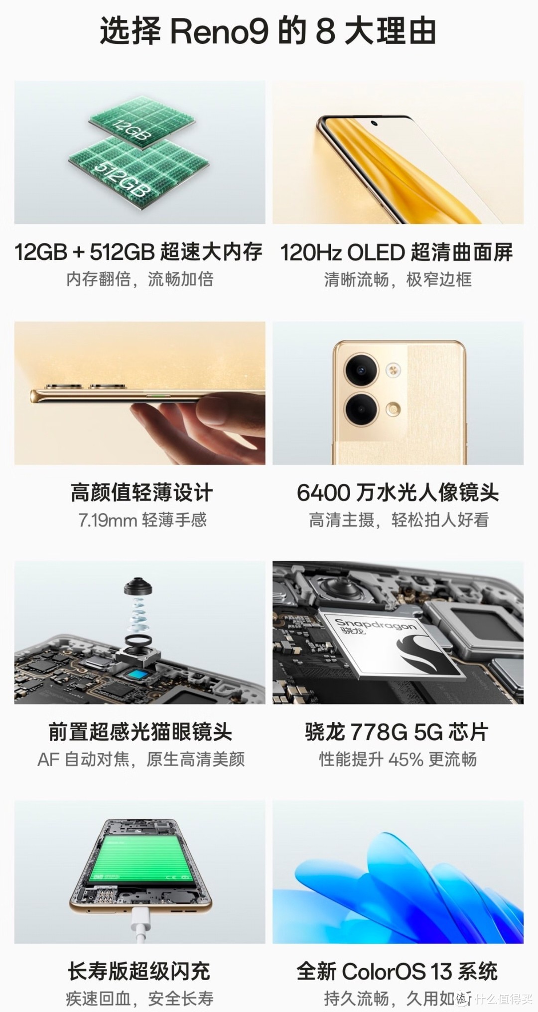 OPPO Reno9 12GB+256GB 微醺 6400万水光人像镜头 120Hz OLED超清曲面屏 4500mAh大电池 7.19mm ...