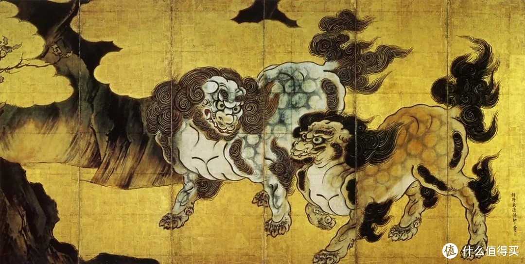 图片来网络搜索（约十六世纪《唐狮子图》·东京都宫内厅三之丸尚藏馆藏）