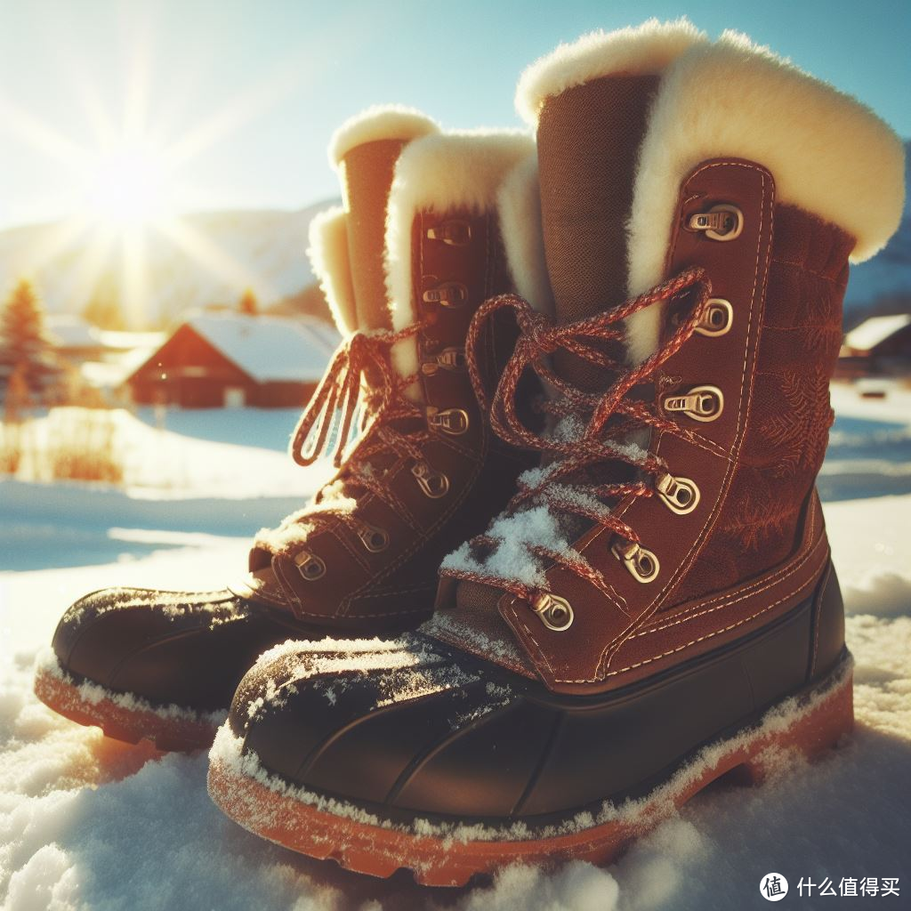 冬季穿雪地靴，暖暖的很舒适!