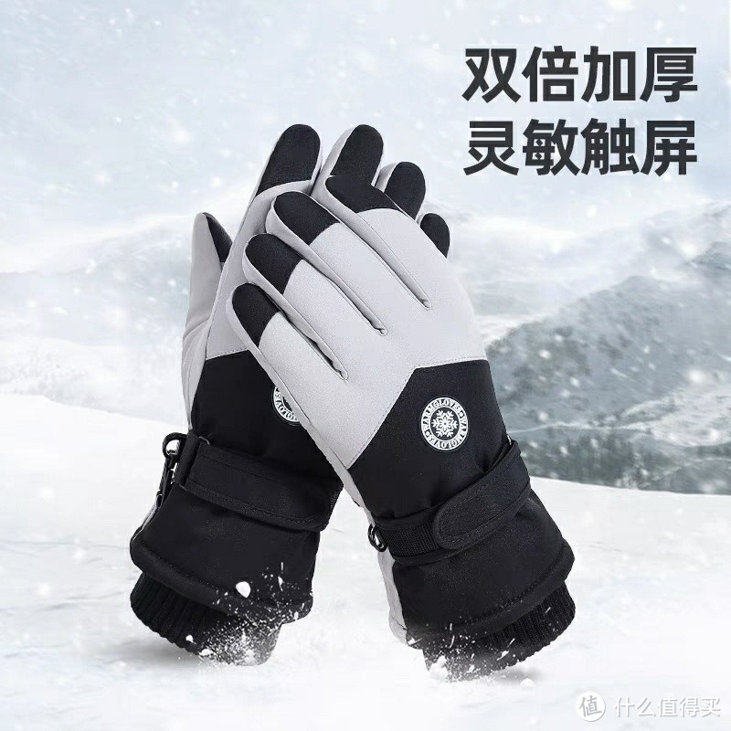 冬季必备好物分享：鳄鱼冬季加绒加厚手套男户外骑行滑雪手套防风防寒触屏保暖手套女