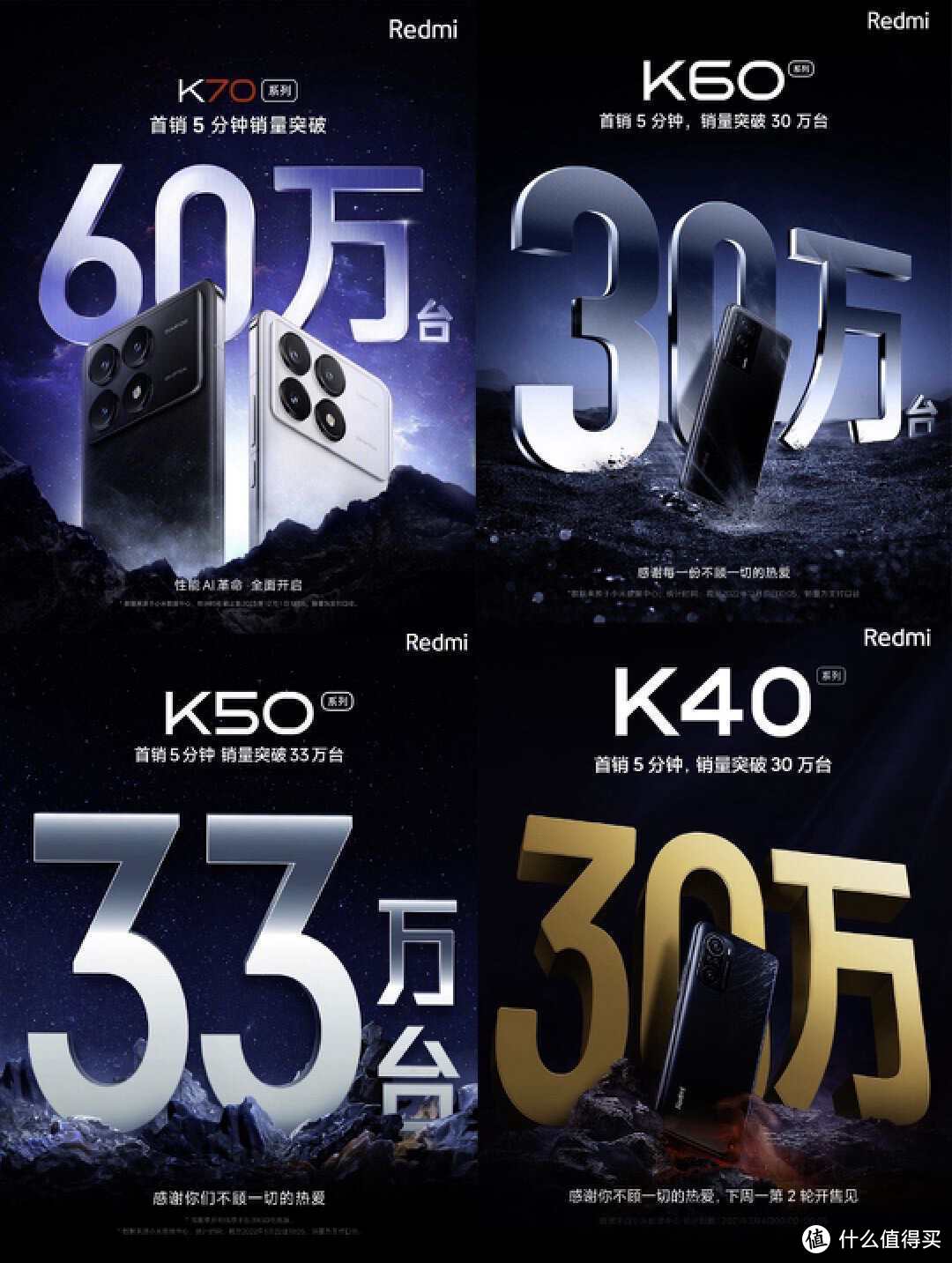 争议可以停止了！5分钟销量破60万台，Redmi K70系列首销亮“剑”