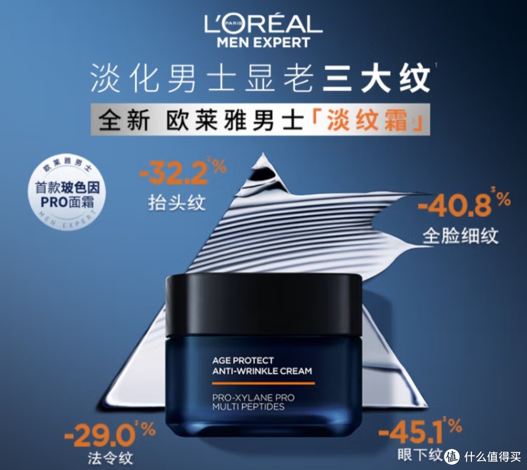 欧莱雅男士青春肌源玻色因淡纹霜:男士也能拥有细腻肌肤!