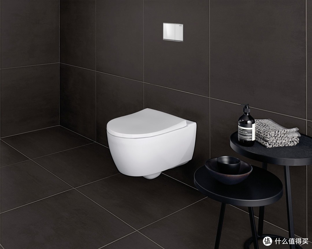 拥有一个新潮又简洁的卫生间，多亏吉博力全新Acanto艾珈TurboFlush®壁挂式马桶！