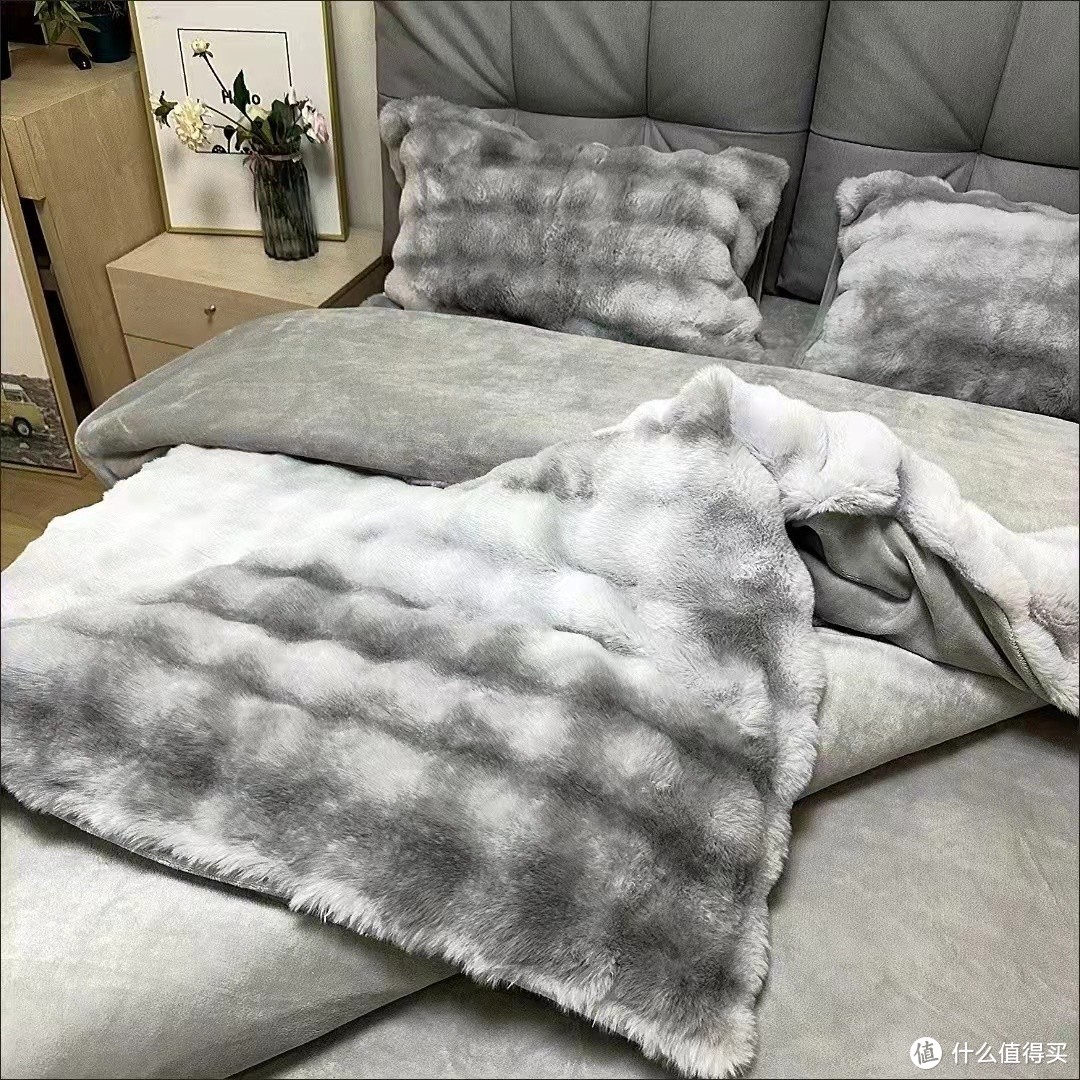 加厚兔兔绒四件套床单被套双面绒牛奶绒高档防寒保暖防静电冬季