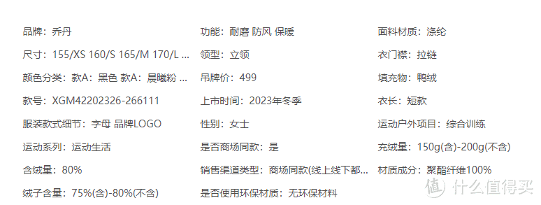 266g的羽绒服，什么价格合适？