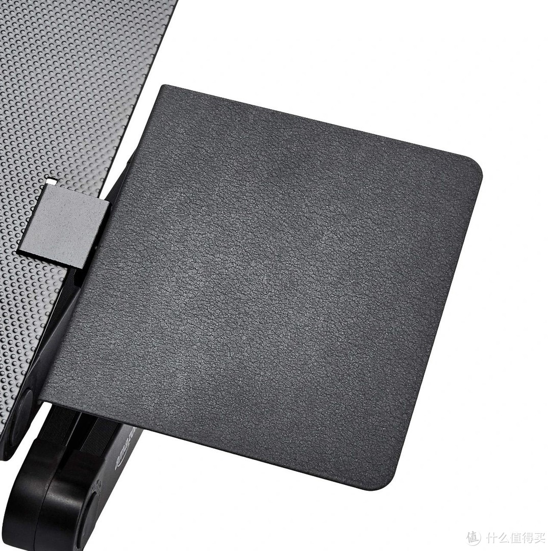 亚马逊子品牌：铝合金材质笔记本散热支架！自带双散热风扇和鼠标托盘！360°调节各种角度任你选！