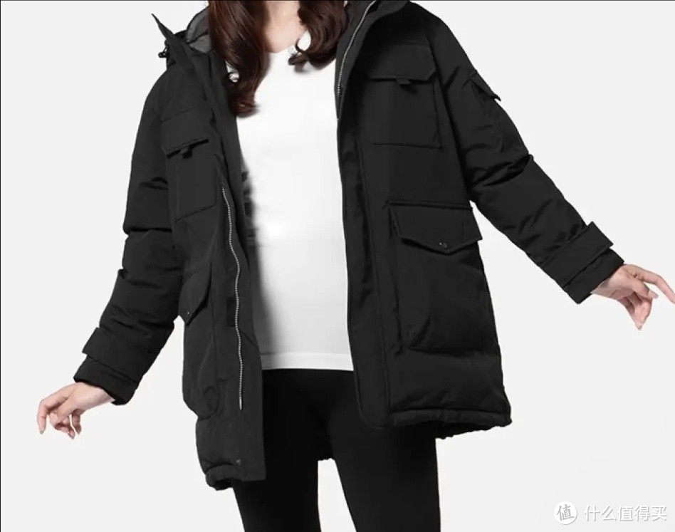黑冰（BLACKICE）女士鹅绒连帽工装羽绒服：保暖防风，时尚舒适品质体验
