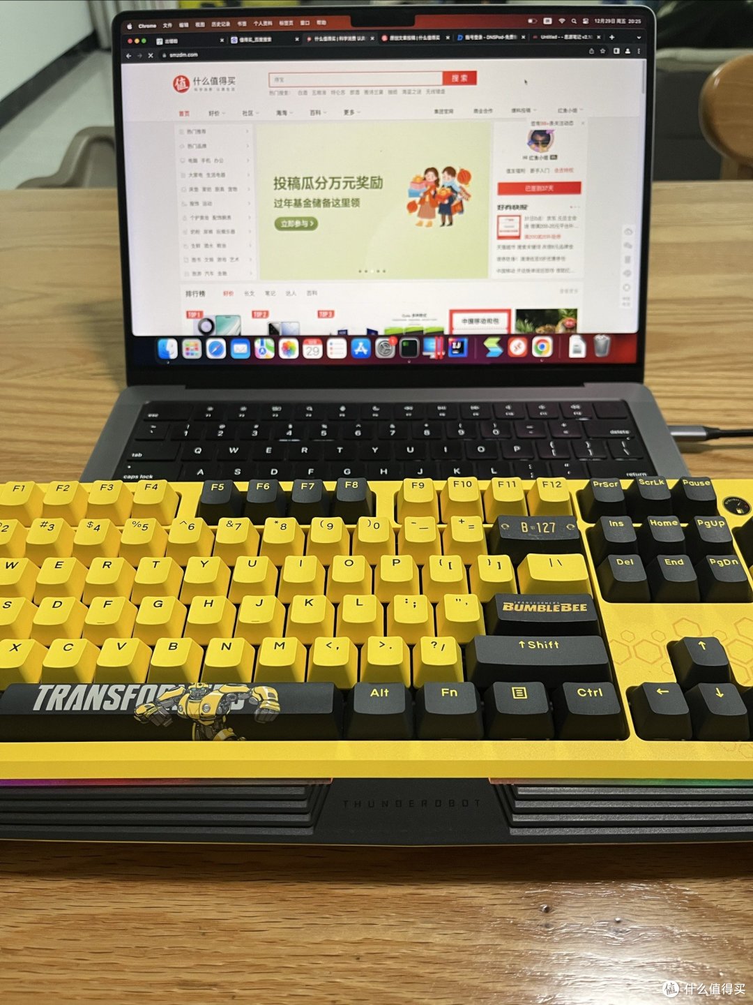 雷神KG804R大黄蜂联名版游戏机械键盘_键盘_什么值得买