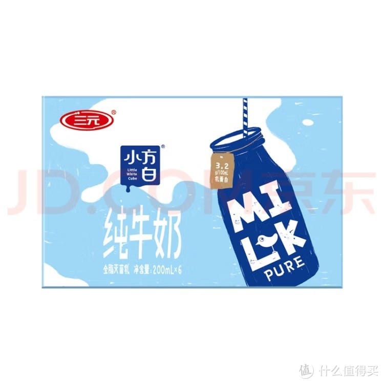 三元（SAN YUAN）三元小方白纯牛奶营养早餐200mlx6盒 200ml×6盒