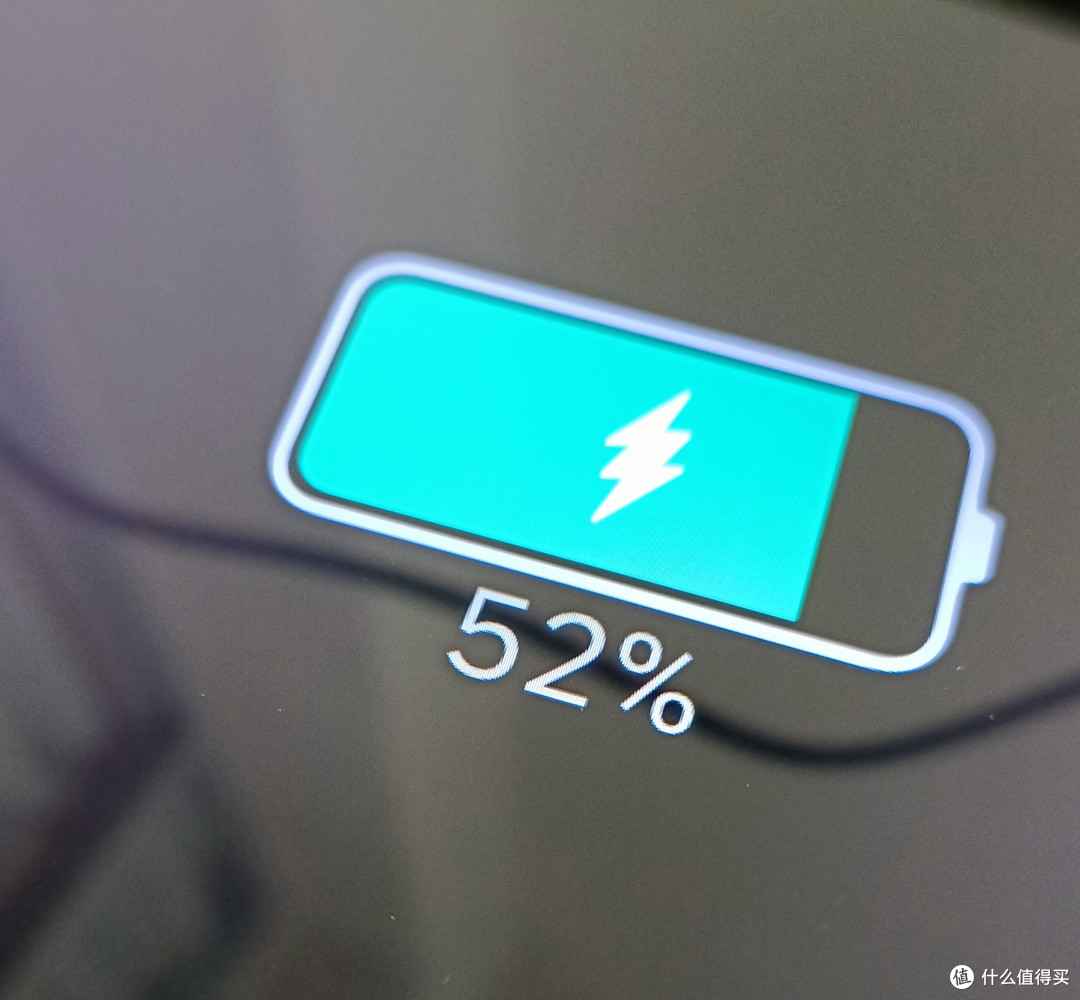 实测从52%到100%充满电用了2小时