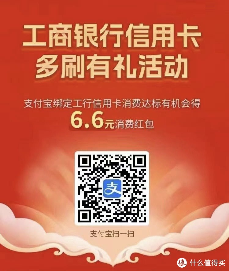 工商银行信用卡 多刷有礼 报名完成3次5元消费领6.6元支付宝消费立减红包（名额充足）