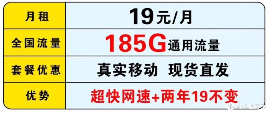 中国移动发力了，19元月租+185G通用流量，终于良心了！