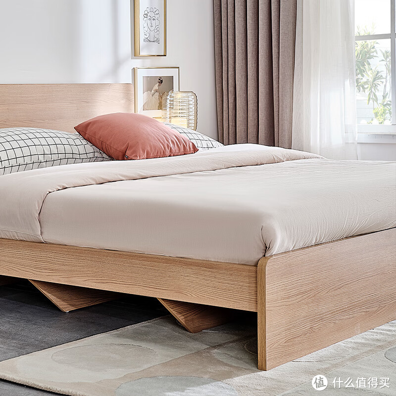 全友家居原木风木板床：简约百搭，温暖舒适的北欧风生活让你睡个好觉