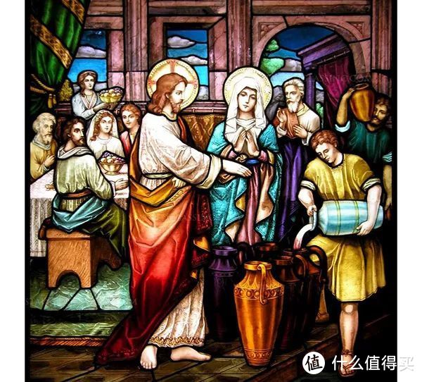 ▲ 耶稣在宴席上将水变成了葡萄酒