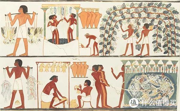▲ 记录有埃及人酿葡萄酒的壁画