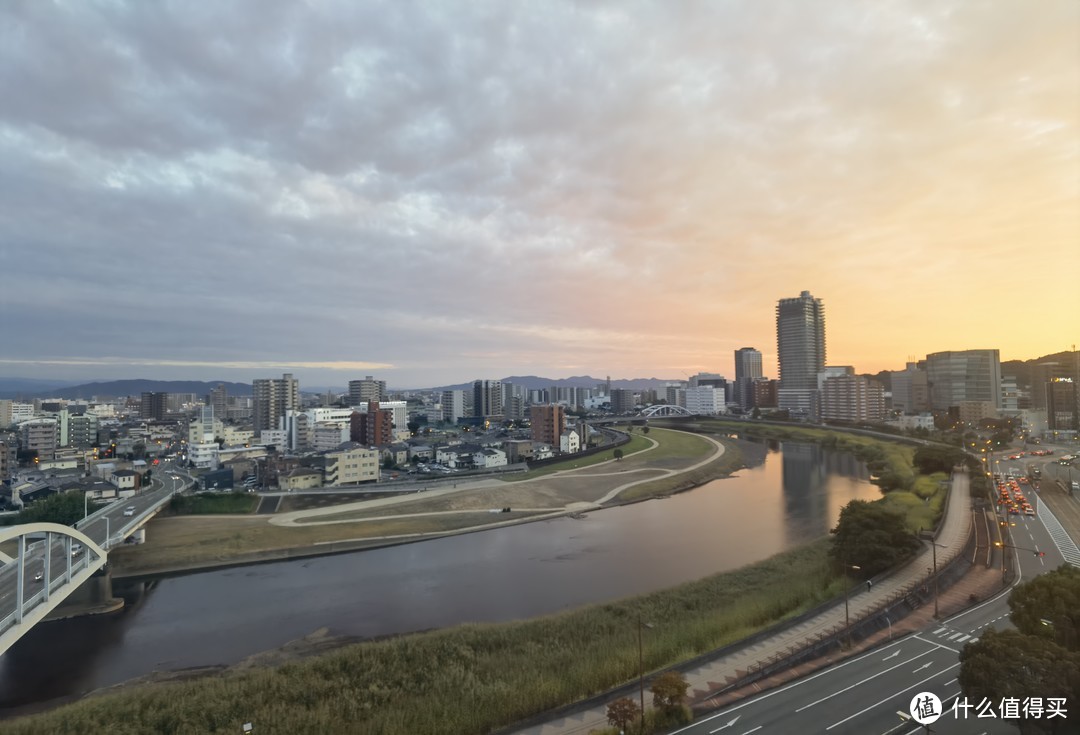 下午日落时分的熊本市