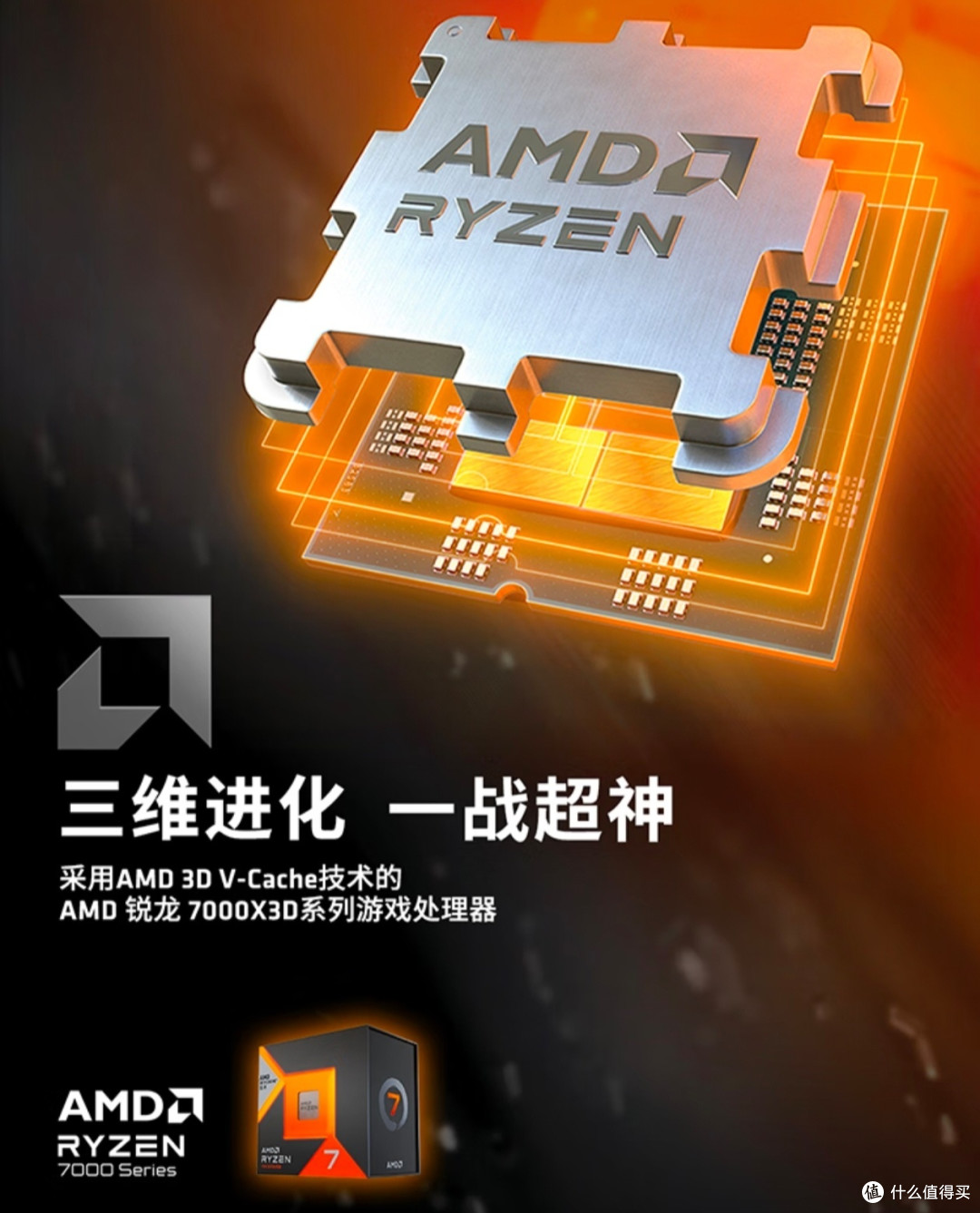 AMD 锐龙7 7800X3D游戏处理器(r7) 8核16线程 104MB游戏缓存 加速频率至高5.0GHz 盒装CPU_CPU_什么值得买