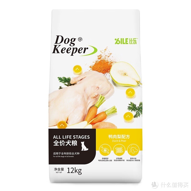 比乐守护者系列鸭肉梨成幼犬通用狗粮12kg