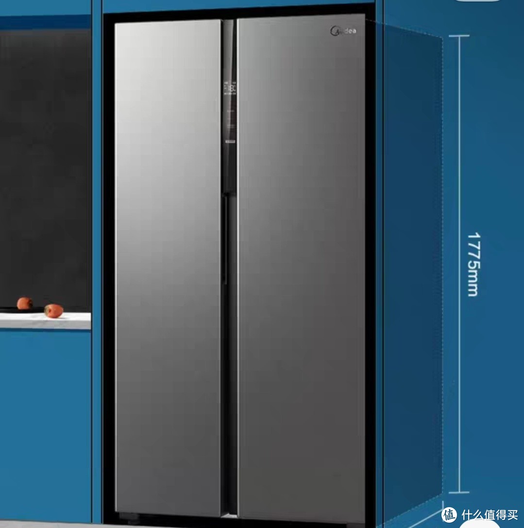 AWE观察员美的555L对开双开门电冰箱家用大容量超薄变频风冷无霜一级能效。