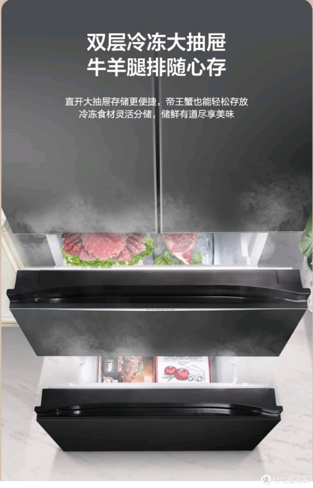 一级变频节能无霜，容声离子净味冰箱，为家庭带来便捷与品质。