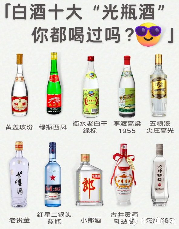 🍶白酒中的十大“光瓶酒”，你都喝过吗？