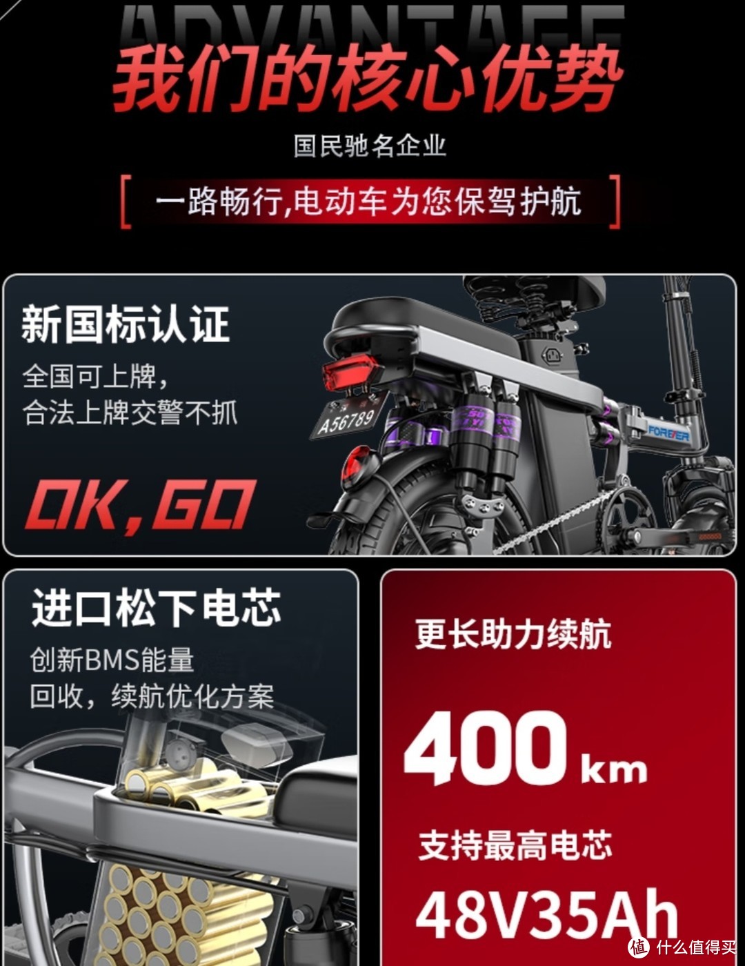 永久【国民品牌】折叠电动车代驾电动自行车外卖电瓶车锂电池新国标 F9-进口电芯-25A-助力300KM