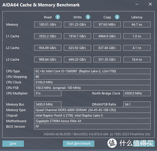 在超频这块，还是金百达 白刃RGB DDR5 6800内存最给力