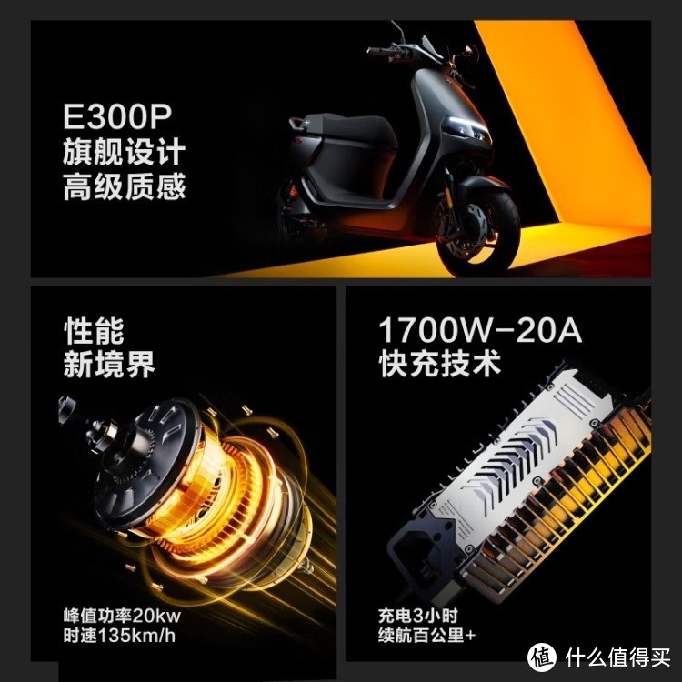 九号电动摩托车E300P，智能出行新选择！