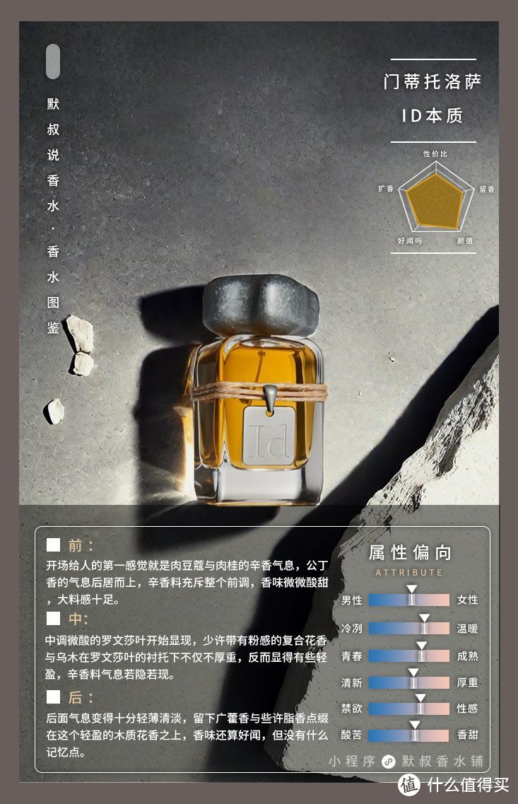 毫无辨识度的东方调香水丨门蒂托洛萨 ID本质