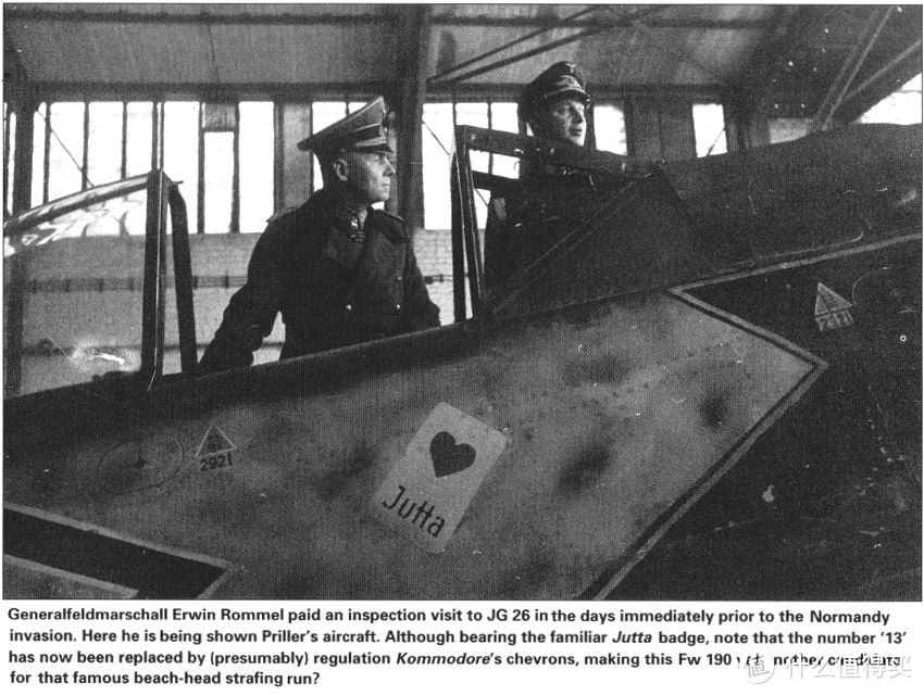 1944年春，B集团军群司令隆美尔元帅来到德南(Denain)，普里勒向其介绍自己的座机。注意座机上似乎并没有黑色13号，而是正常绘制了联队长标识。