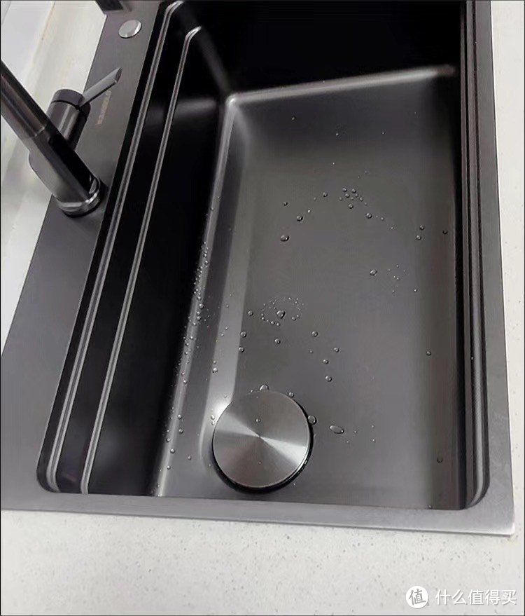 HIGOLD悍高厨房黑钛阶梯式纳米水槽304不锈钢洗碗池台上下洗菜盆