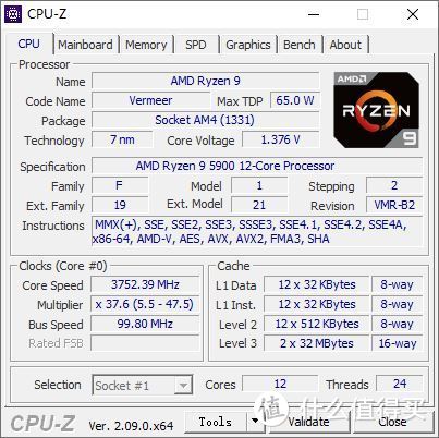 R9 5900 CPU-Z参数