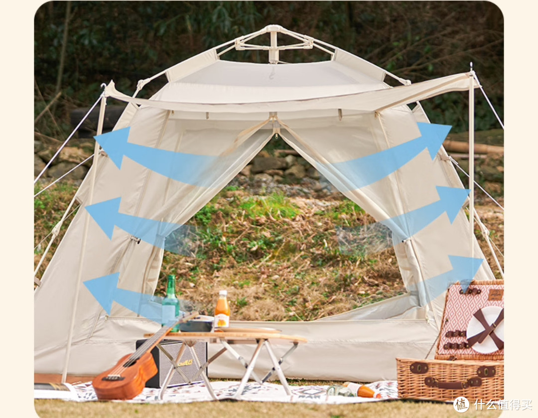 亲子户外露营的温馨庇护所，牧高笛自动速开帐篷