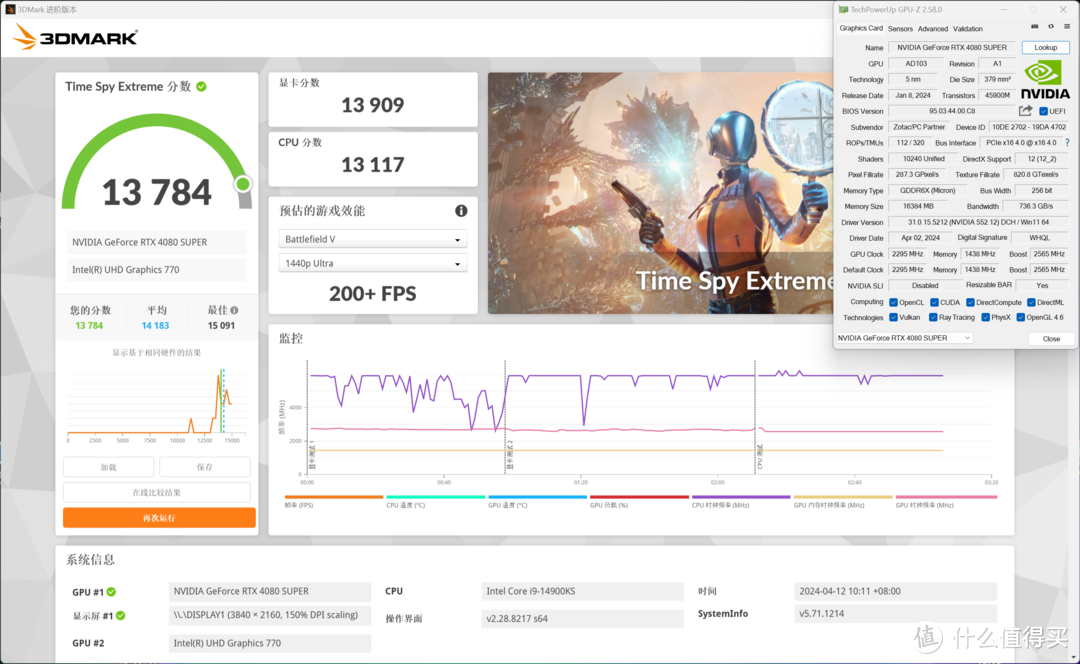 14900KS+技嘉Z790冰雕X+索泰RTX 4080S+宏碁掠夺者冰刃装机，打造至强游戏主机