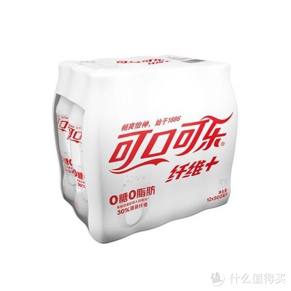 可口可乐（Coca-Cola）纤维+无糖零热量 汽水 碳酸饮料 500ml*12瓶 