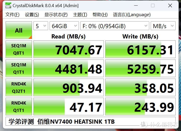 【全网首测】佰维NV7400 HEATSINK——补齐国产RGB PCIe4.0固态的最后一块拼图
