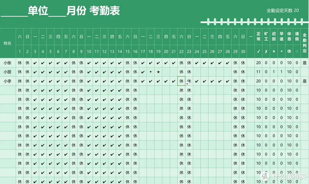 职场神人！熬了一夜做的35份Excel自动排班表，真心好用！