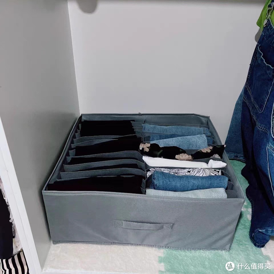 双列裤子衣服收纳盒家用衣柜放衣物分格整理箱储物筐抽屉分层神器