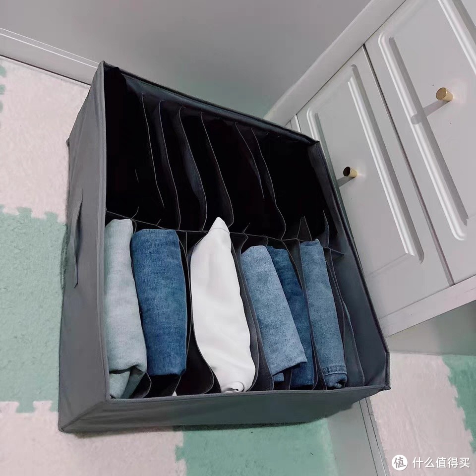 双列裤子衣服收纳盒家用衣柜放衣物分格整理箱储物筐抽屉分层神器