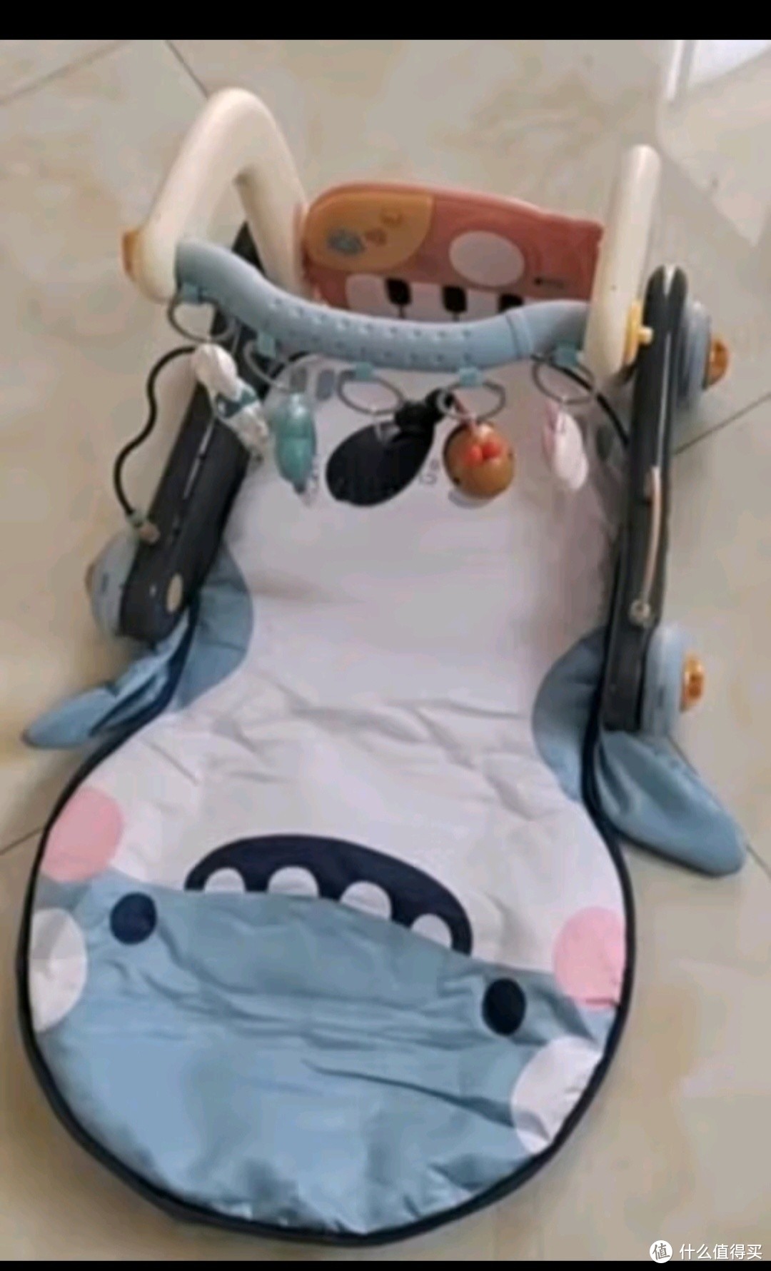 盟石（cute stone）婴儿玩具0-1岁新生儿礼盒健身架宝宝用品脚踏钢琴学步车满月礼物 男宝蓝鲨
