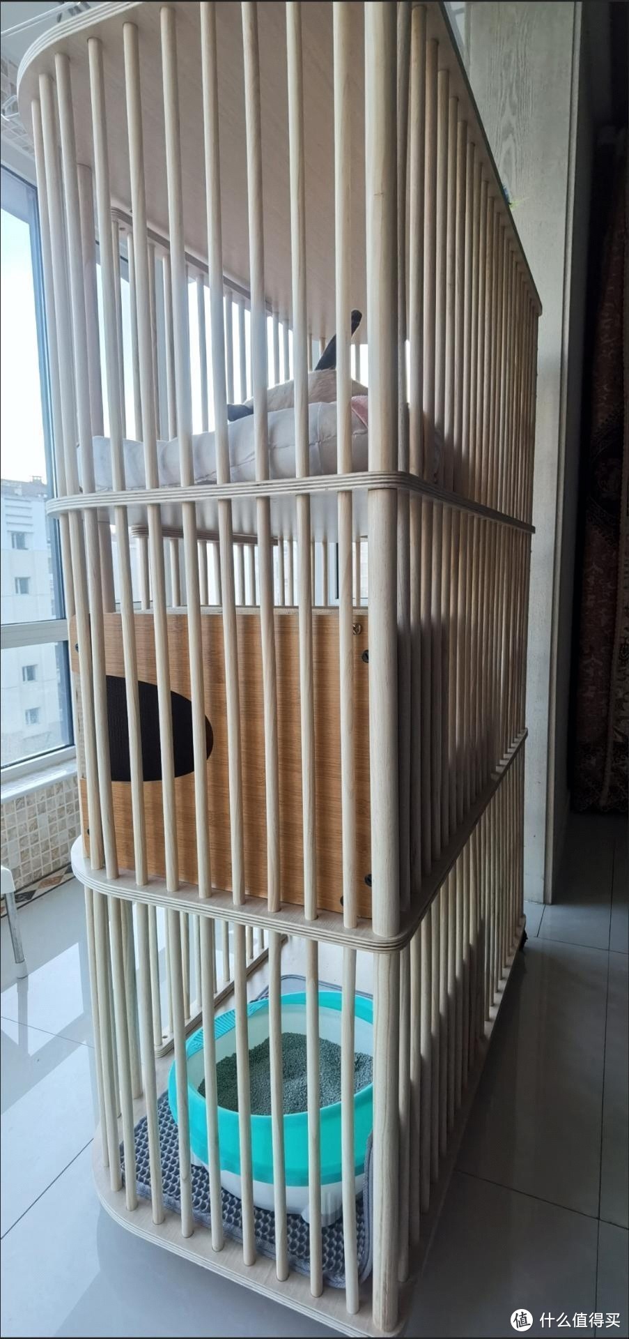 实木猫笼子多层大空间豪华猫别墅圆形猫屋猫房子猫咪隔离木质笼子