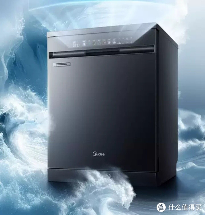 智能清洁魔法秀，美的新品洗碗机家用全自动小型嵌入式消毒大容量。