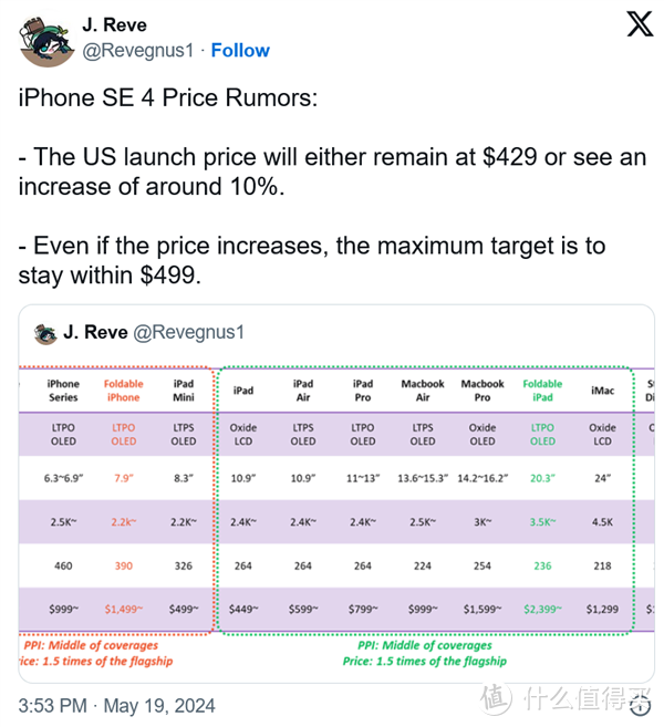 好消息！苹果iPhone SE4将采用全面屏。坏消息: 要涨价