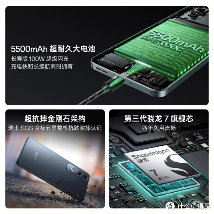 100W 超级闪充 +5500mAh 大电池，长效久用，K12不整虚的